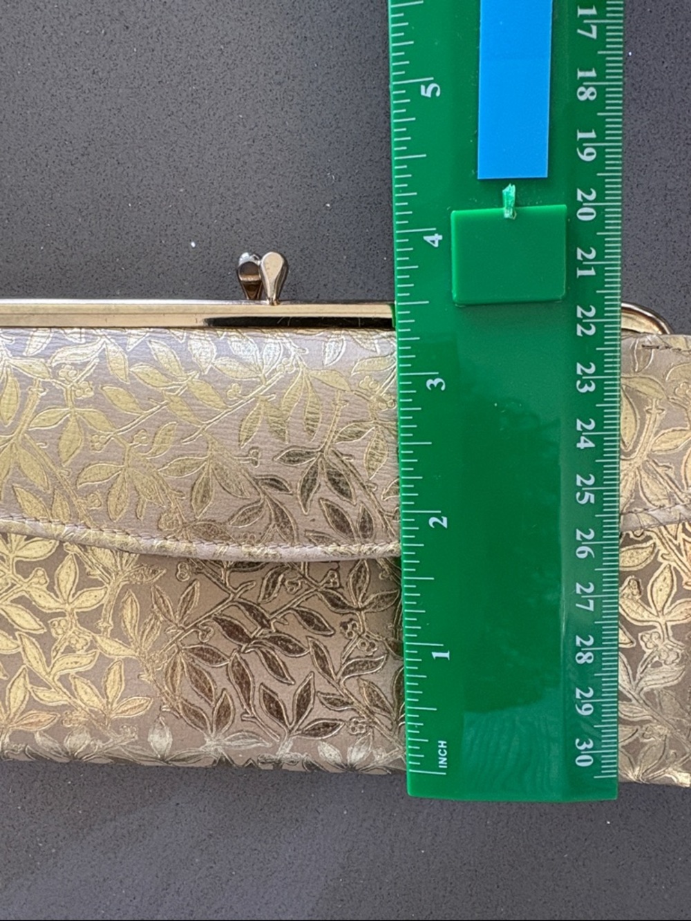 Vintage Elegant Gold Leaf-Embossed Women’s Clutch Wallet Rolf’s cowhide leather - Picture 12 of 12